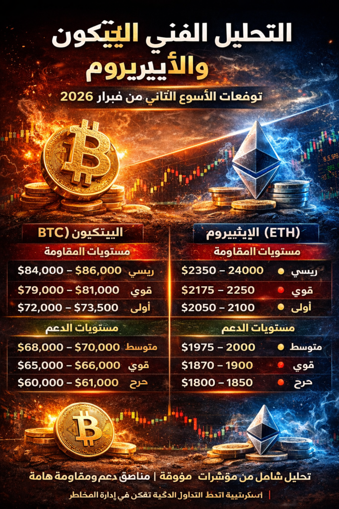 التحليل الفني للبتكوين و الاتريوم